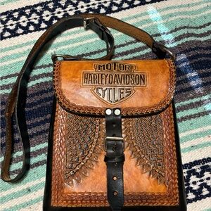 Tooled Leather Harley Davidson crossbody bag
